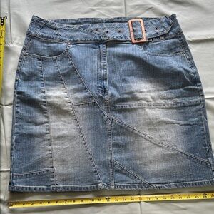 Luxury Blues - Classic Denim Pencil Skirt with Belt